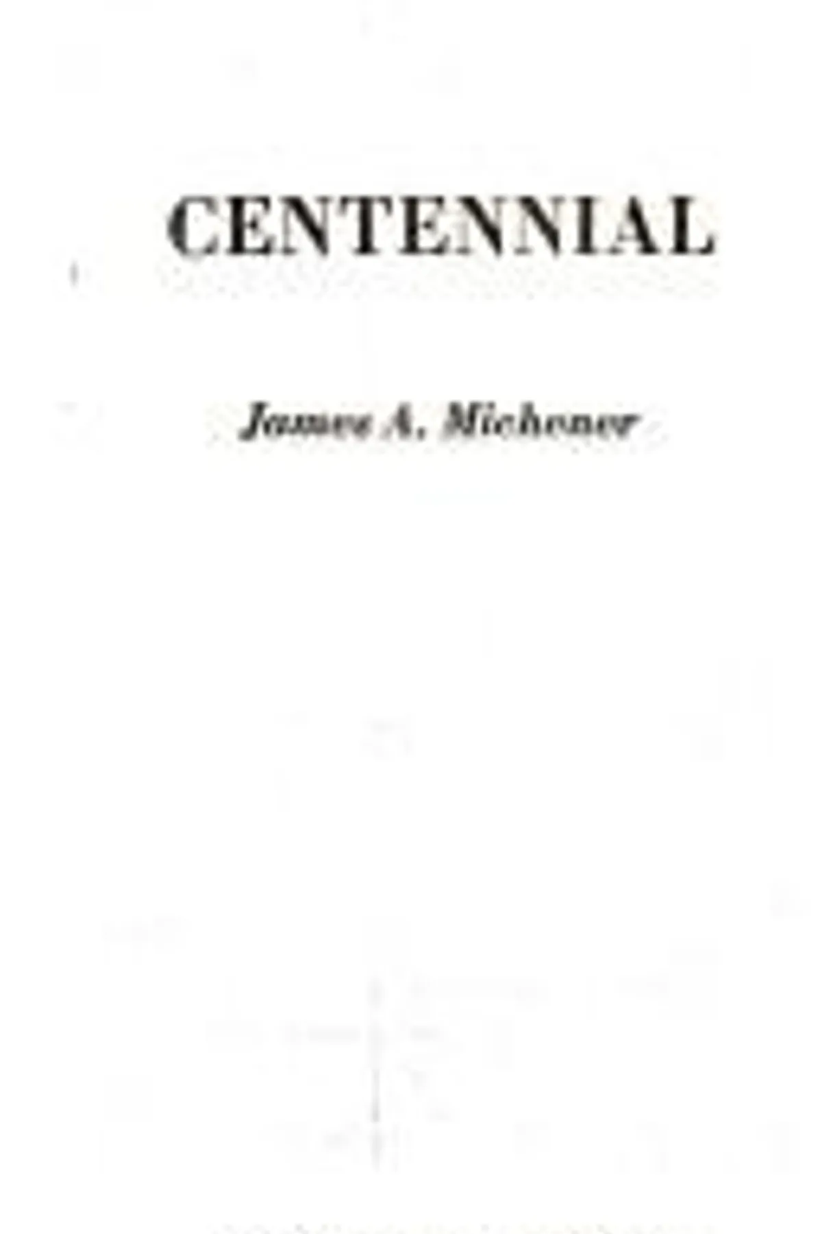 Couverture de « Centennial »