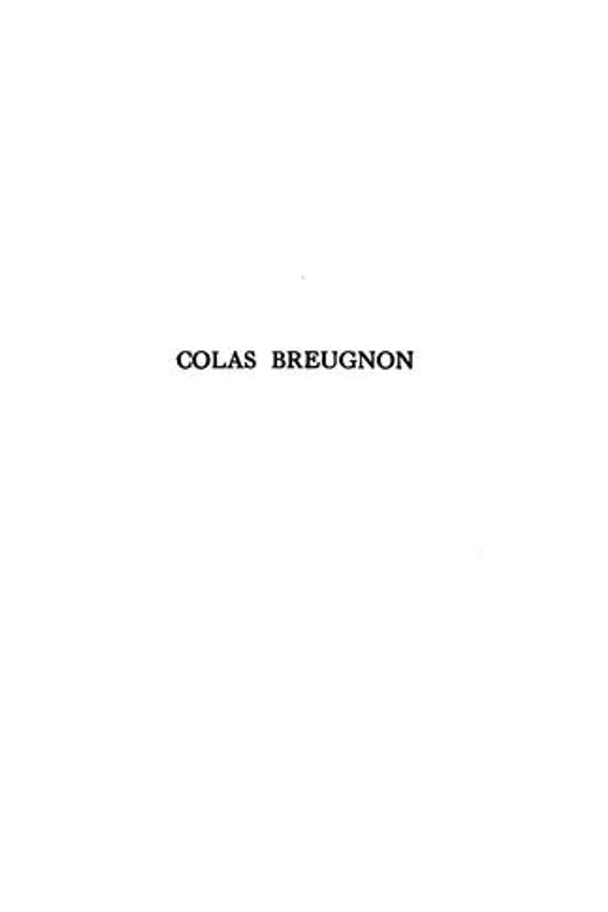 Couverture de « Colas Breugnon »