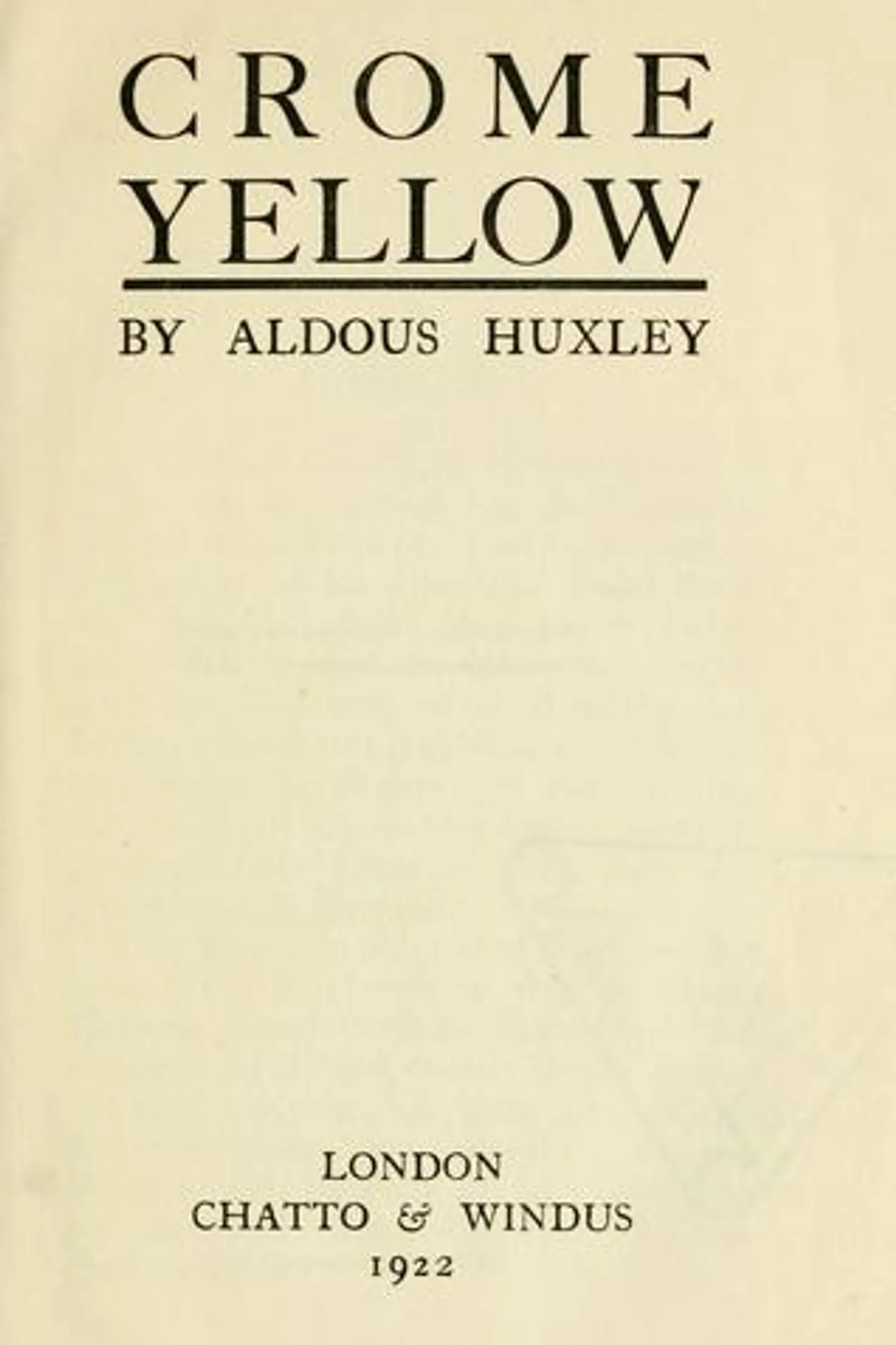 Couverture de « Crome Yellow »