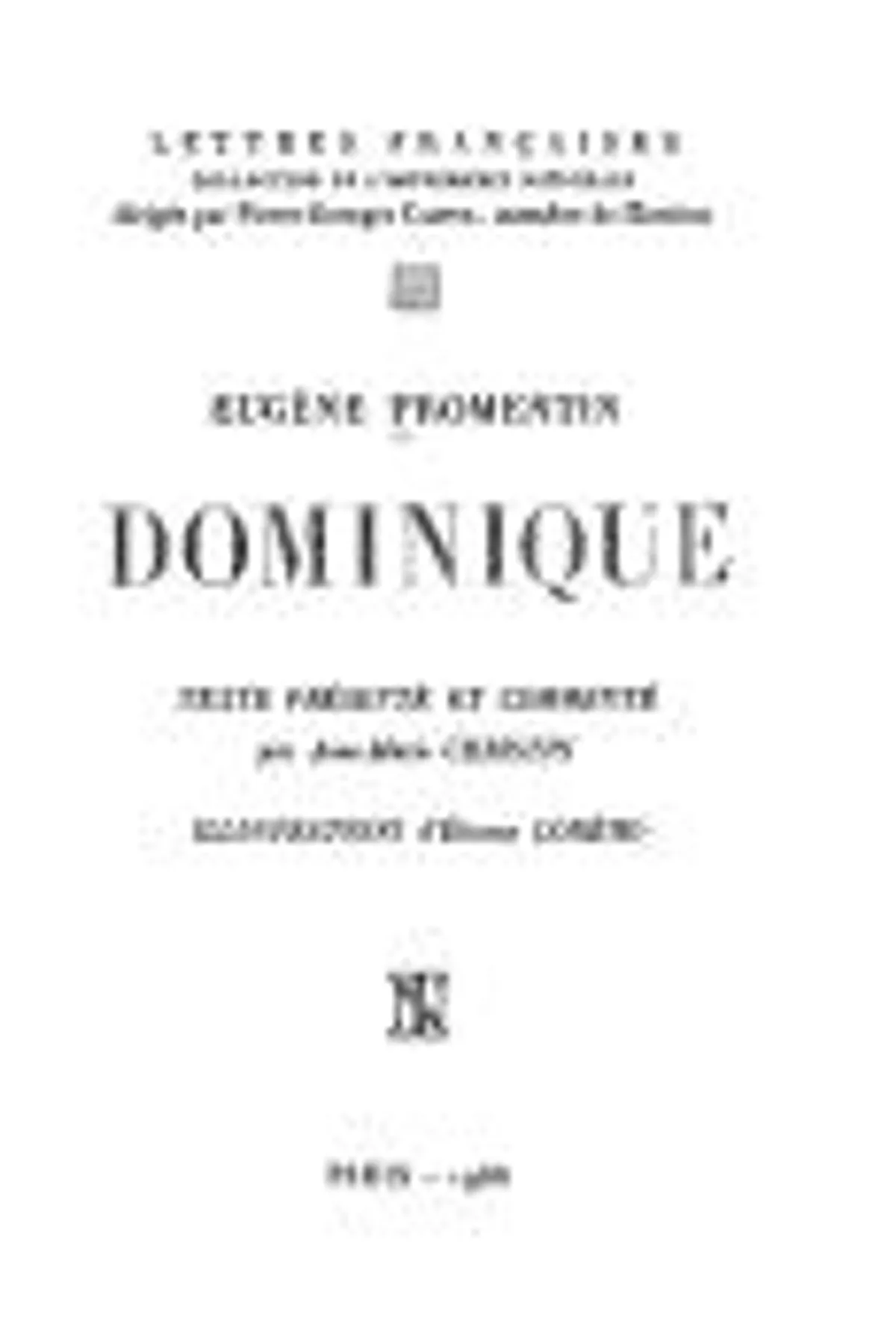 Couverture de « Dominique »
