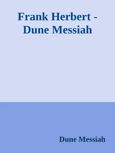 Couverture de « Frank Herbert - Dune Messiah »