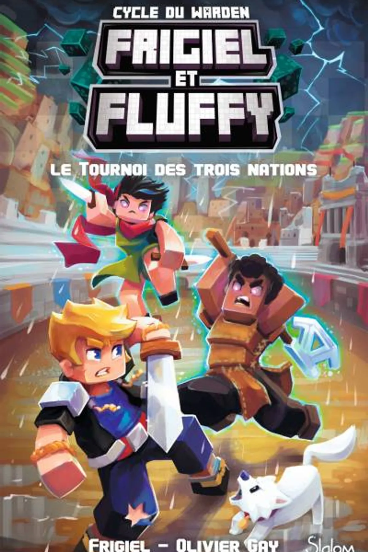 Couverture de « Frigiel et Fluffy - Cycle du Warden (T1) - Le Tournoi des trois nations - Lecture roman jeunesse aventures Minecraft - Dès 8 ans »