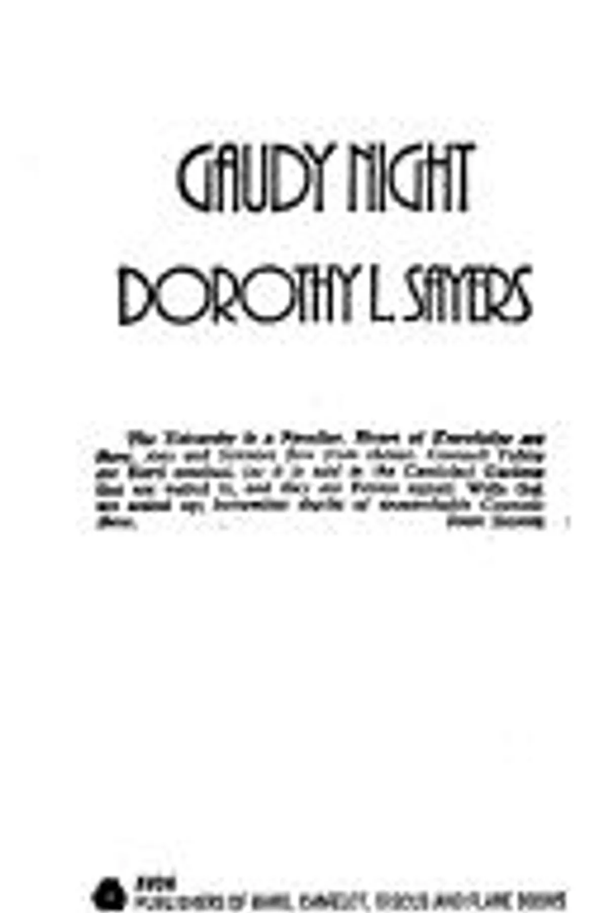 Couverture de « Gaudy Night »