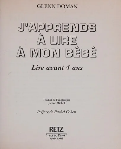 Couverture de « J'apprends à lire à mon bébé »