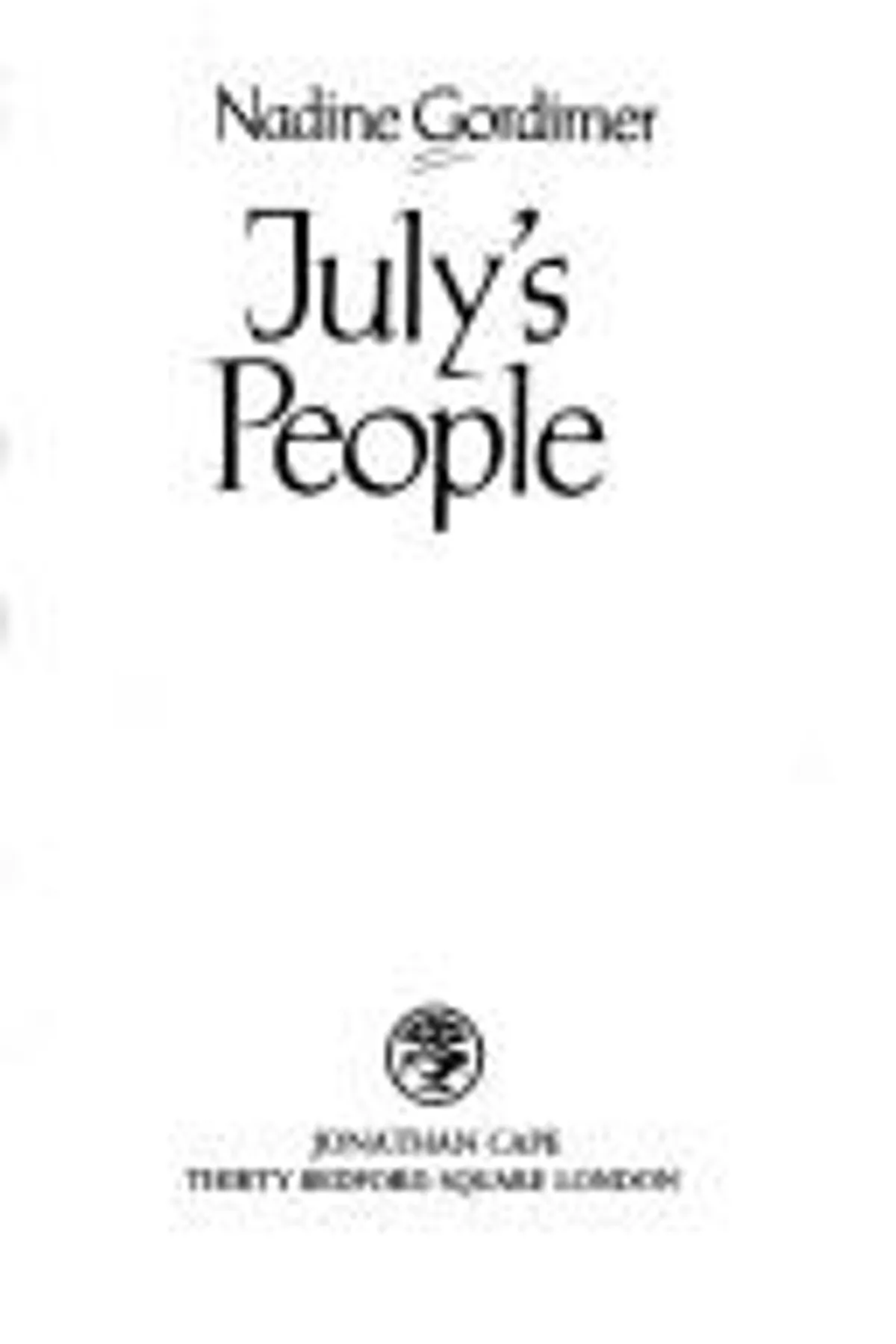 Couverture de « July's People »