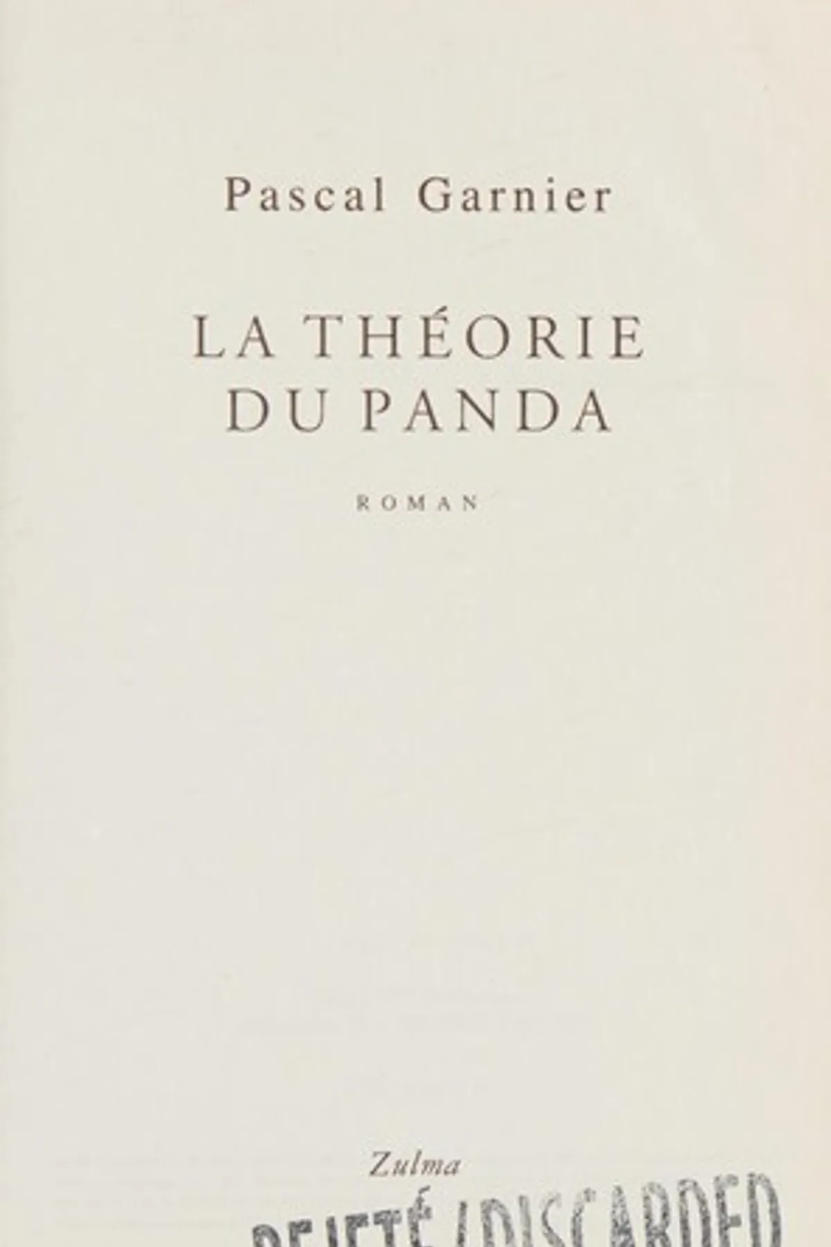 Couverture de « La théorie du panda »