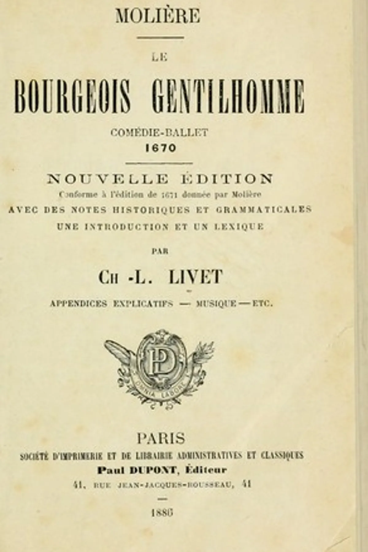 Couverture de « Le Bourgeois gentilhomme »