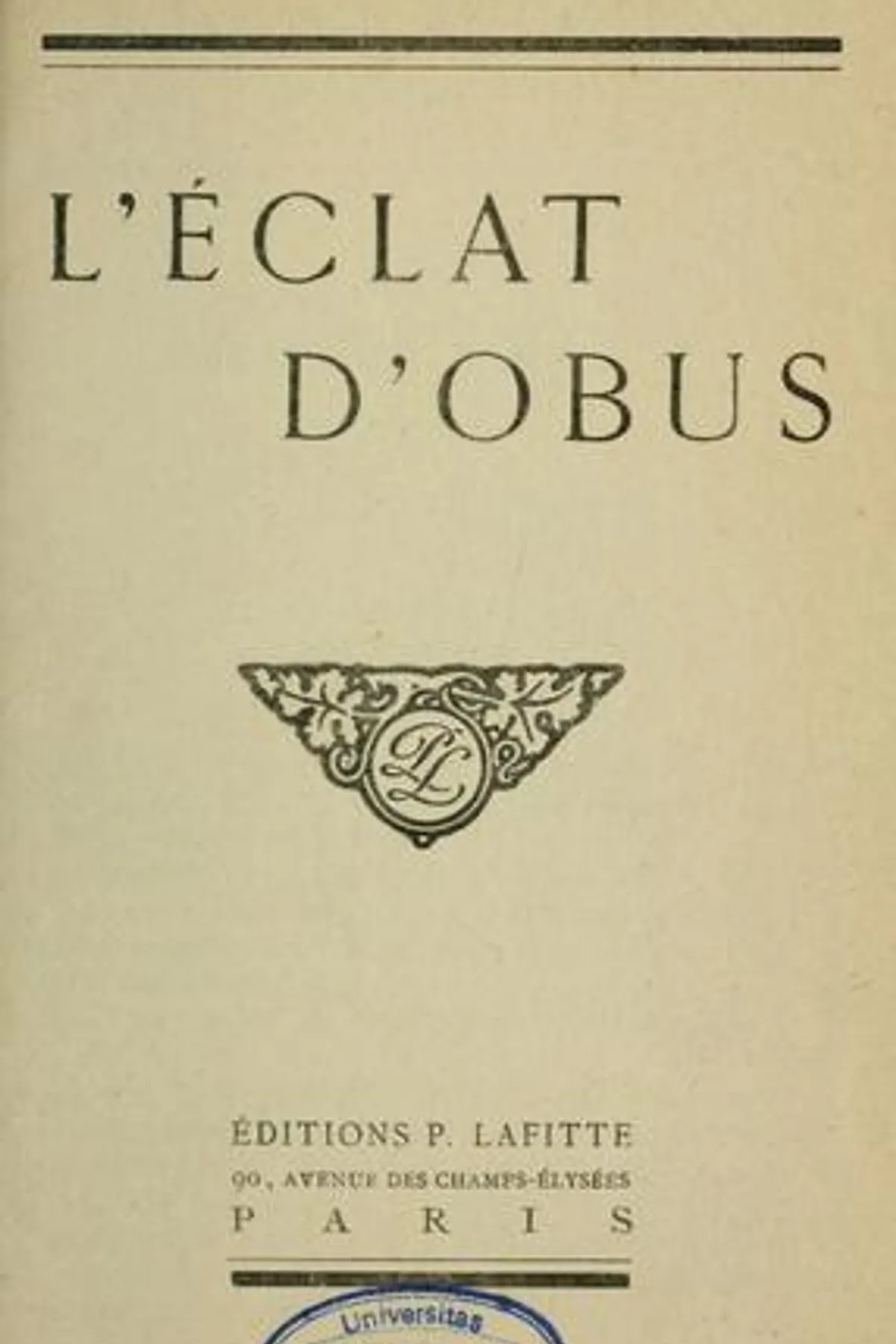 Couverture de « L'Éclat d'obus »