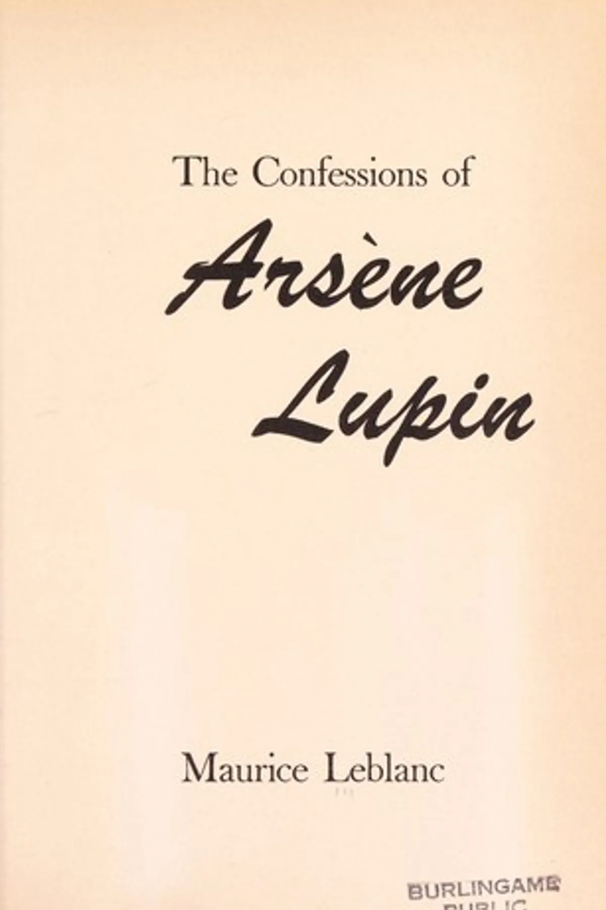 Couverture de « Les Confidences d'Arsène Lupin »