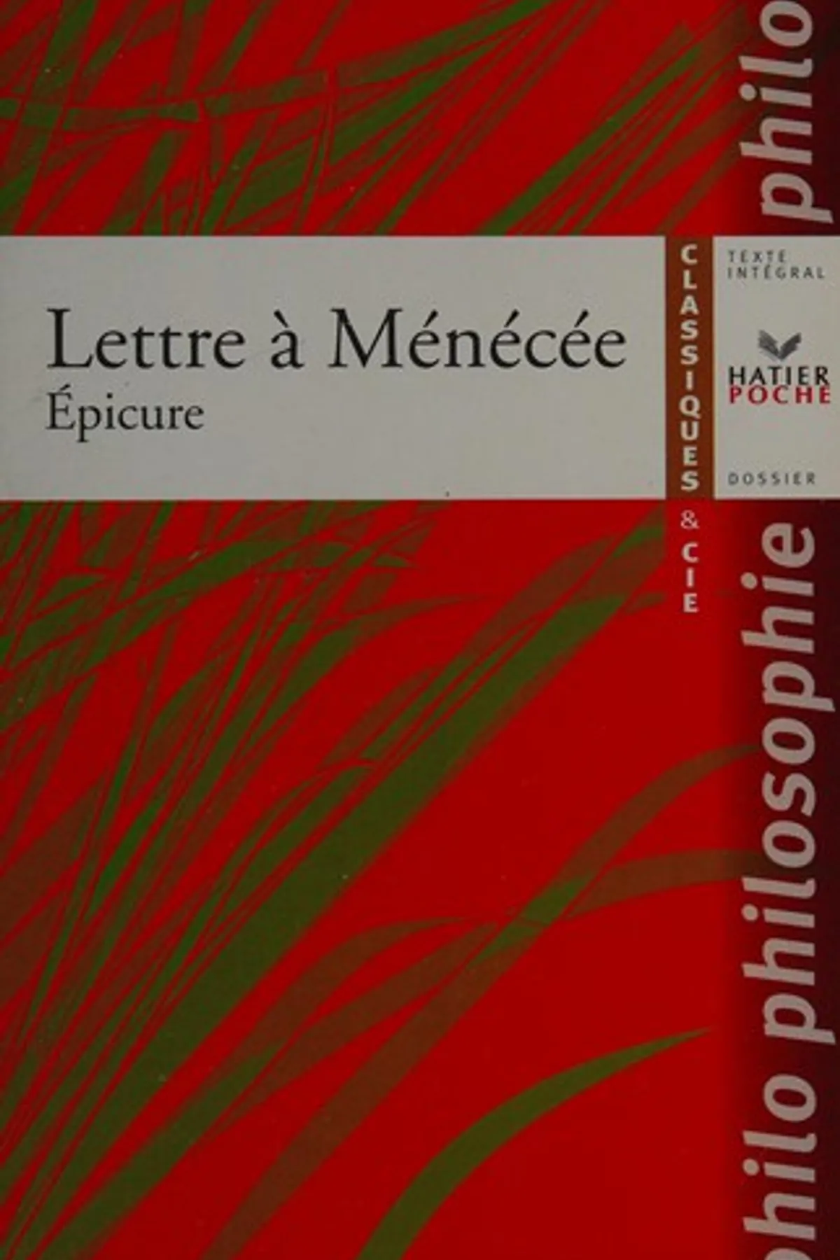 Couverture de « Lettre à Ménécée »