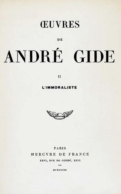 Couverture de « L'immoraliste »