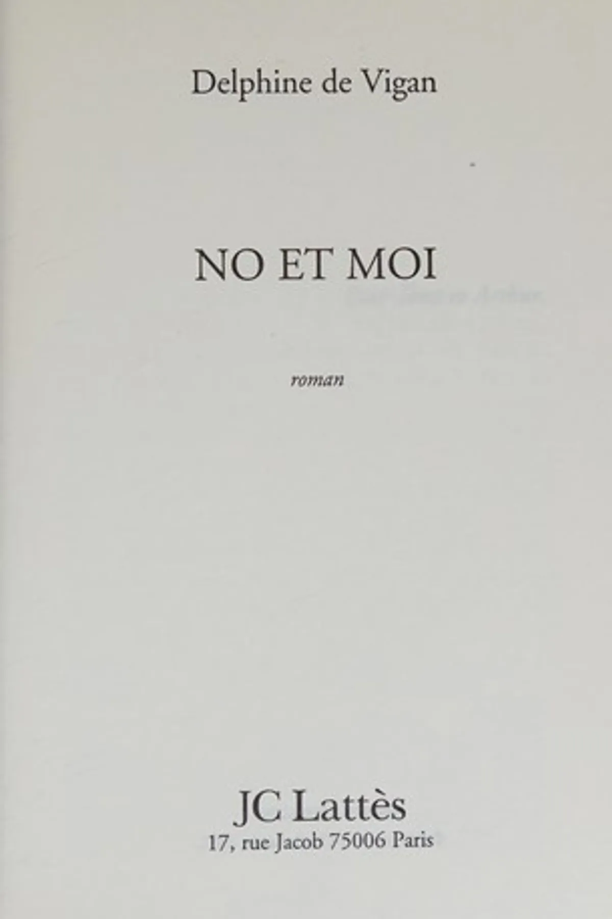 Couverture de « No et moi »
