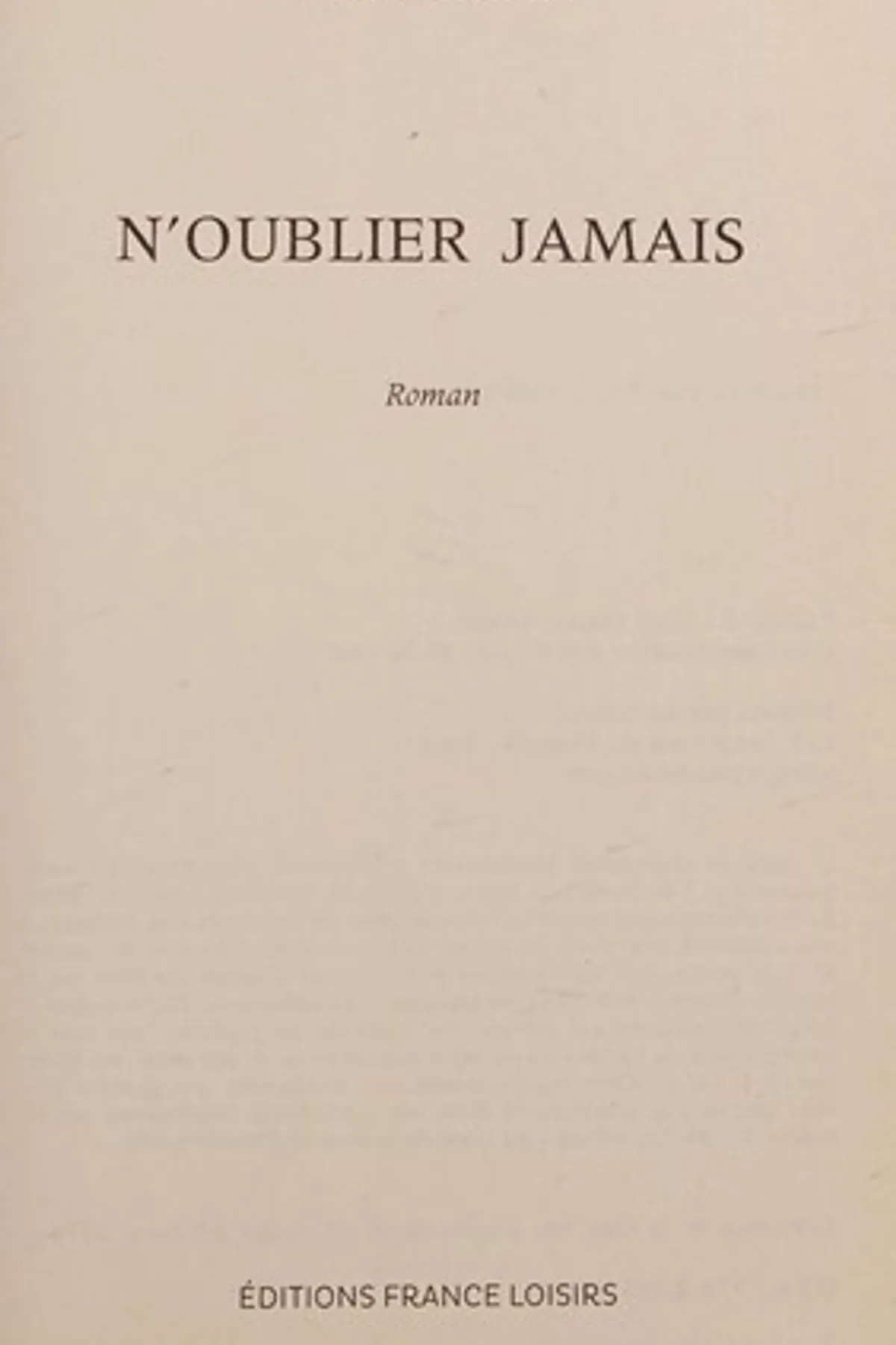 Couverture de « N’oublier Jamais »