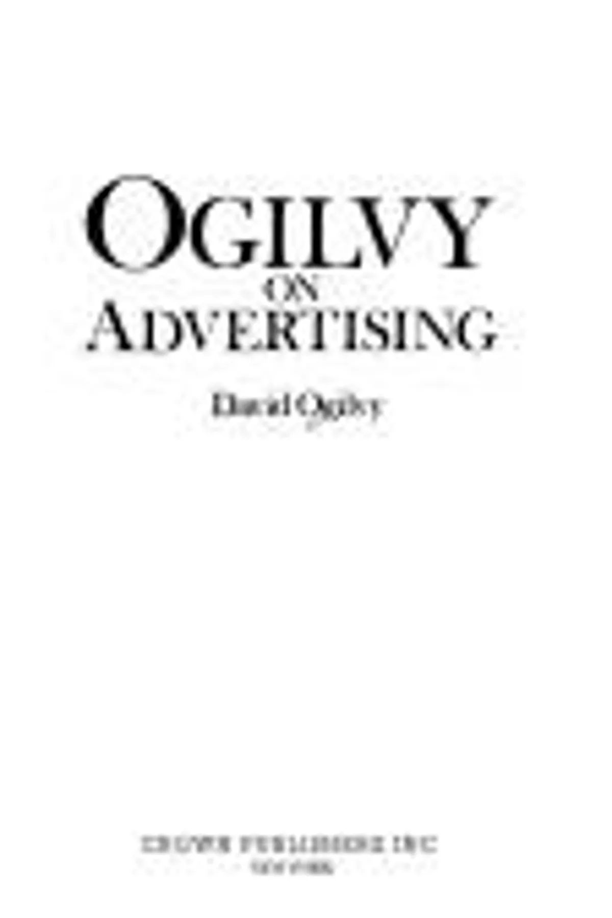 Couverture de « Ogilvy on Advertising »