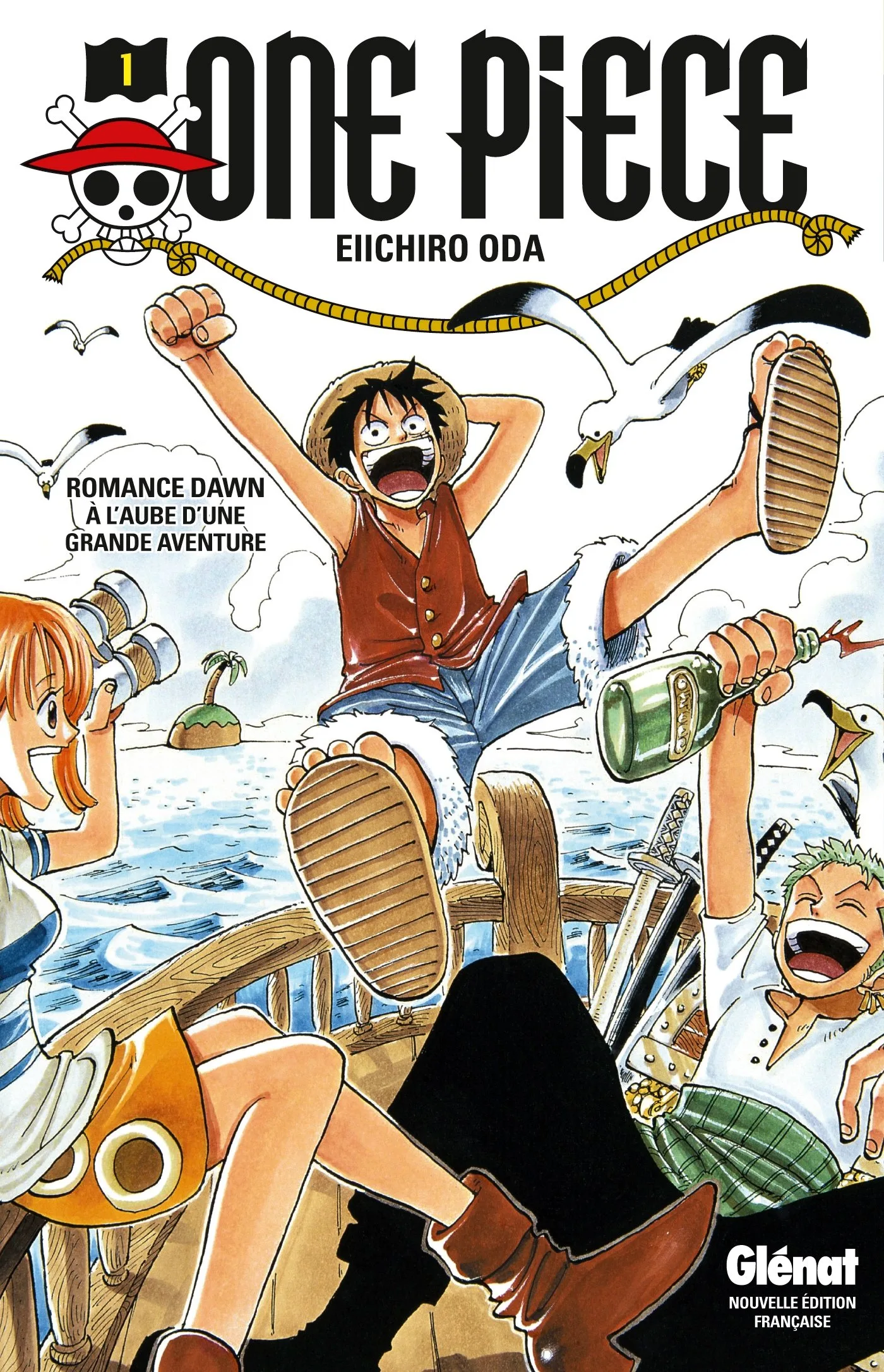 Couverture de « One Piece - Tome 1 : À l'aube d'une grande aventure »