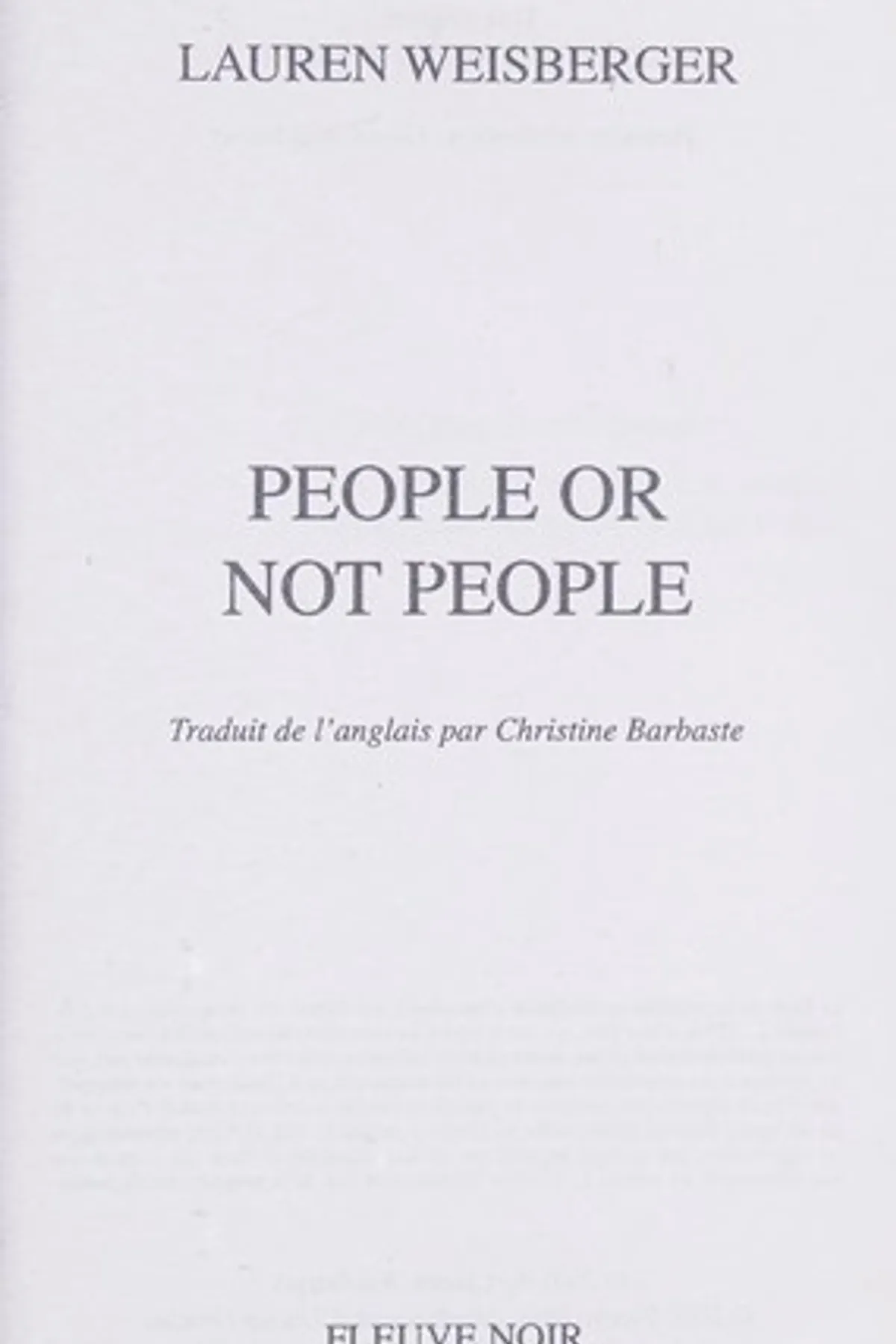 Couverture de « People or not people »
