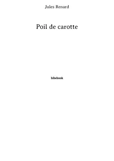 Couverture de « Poil de carotte »