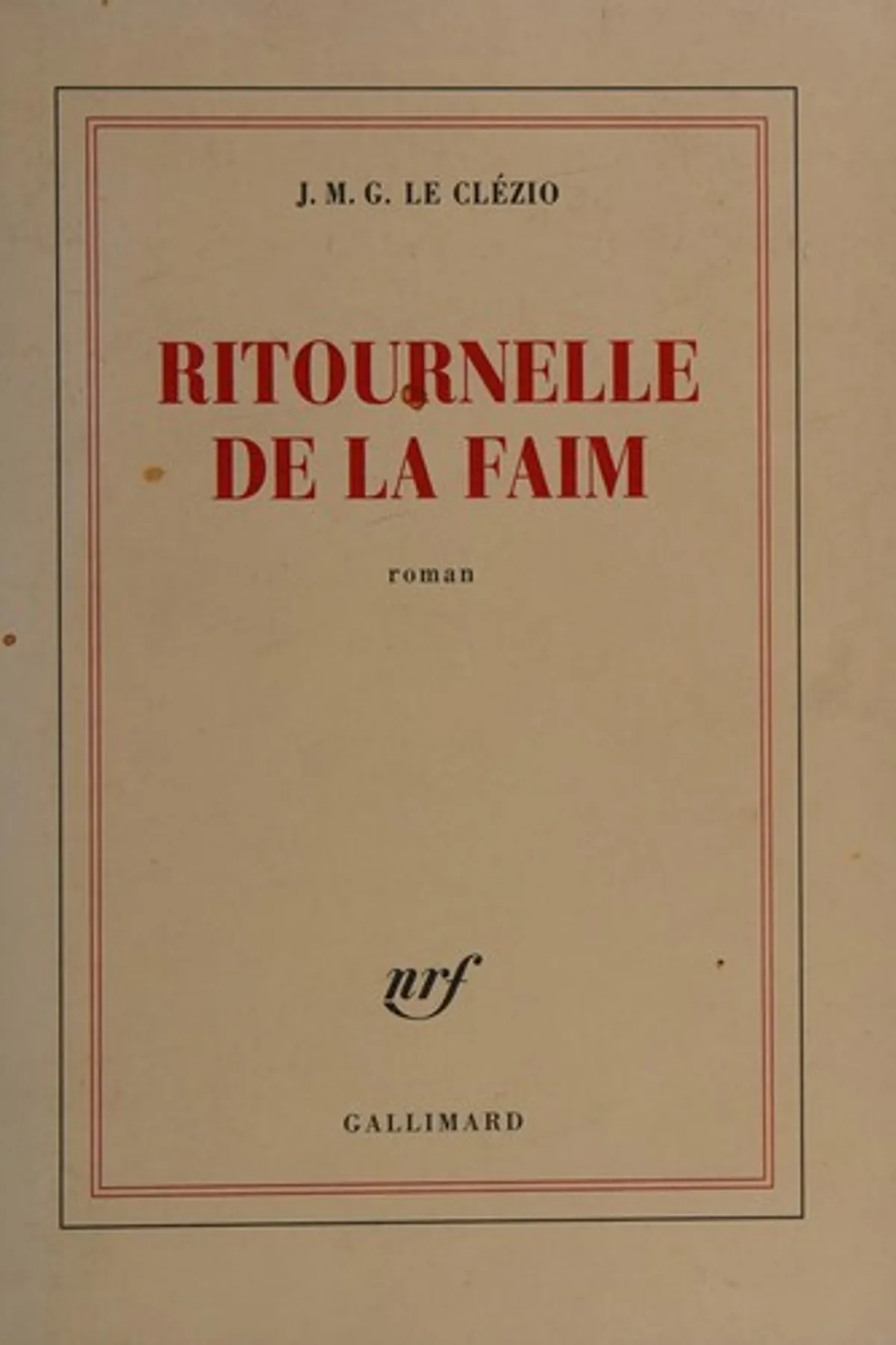 Couverture de « Ritournelle de la faim »