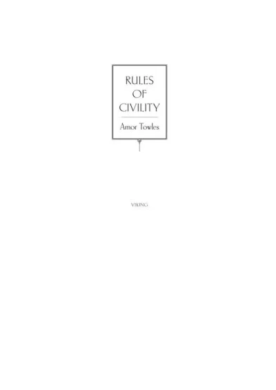 Couverture de « Rules of Civility »
