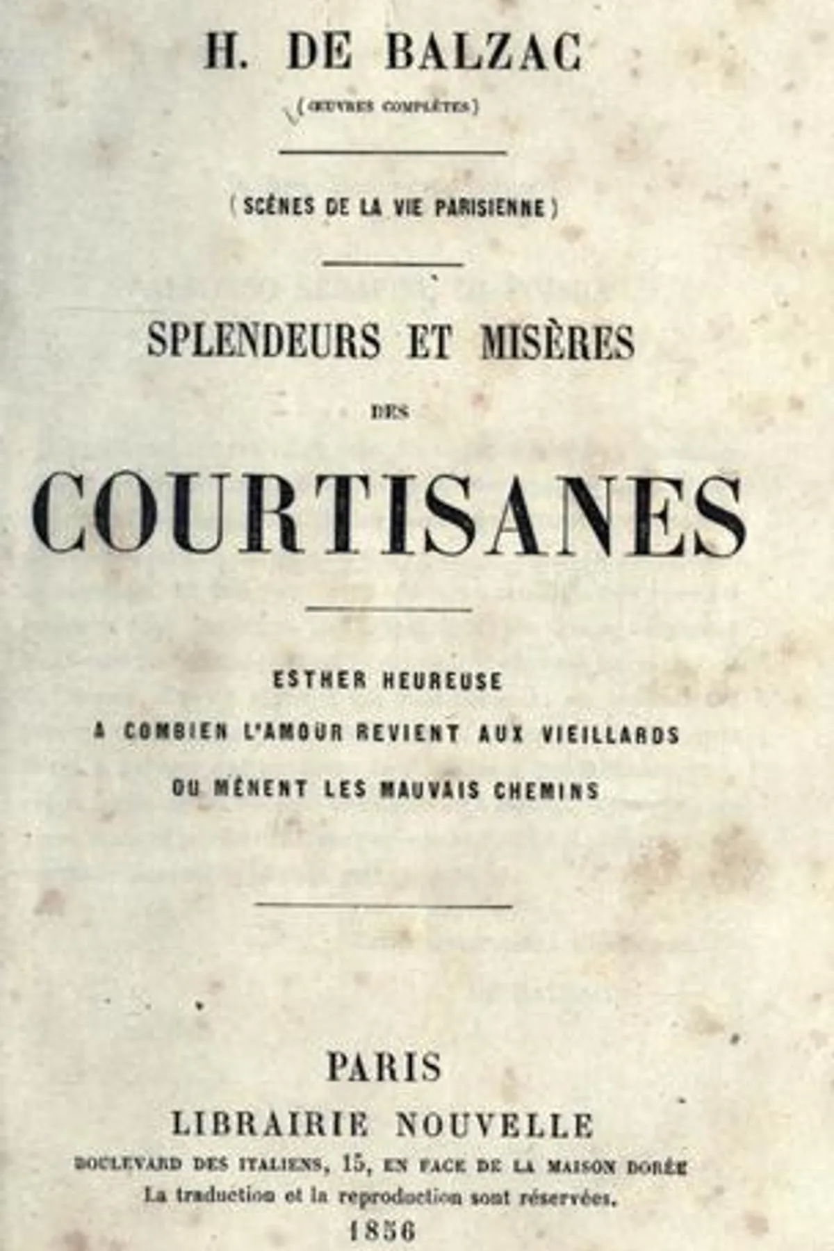 Couverture de « Splendeurs et misères des courtisanes »