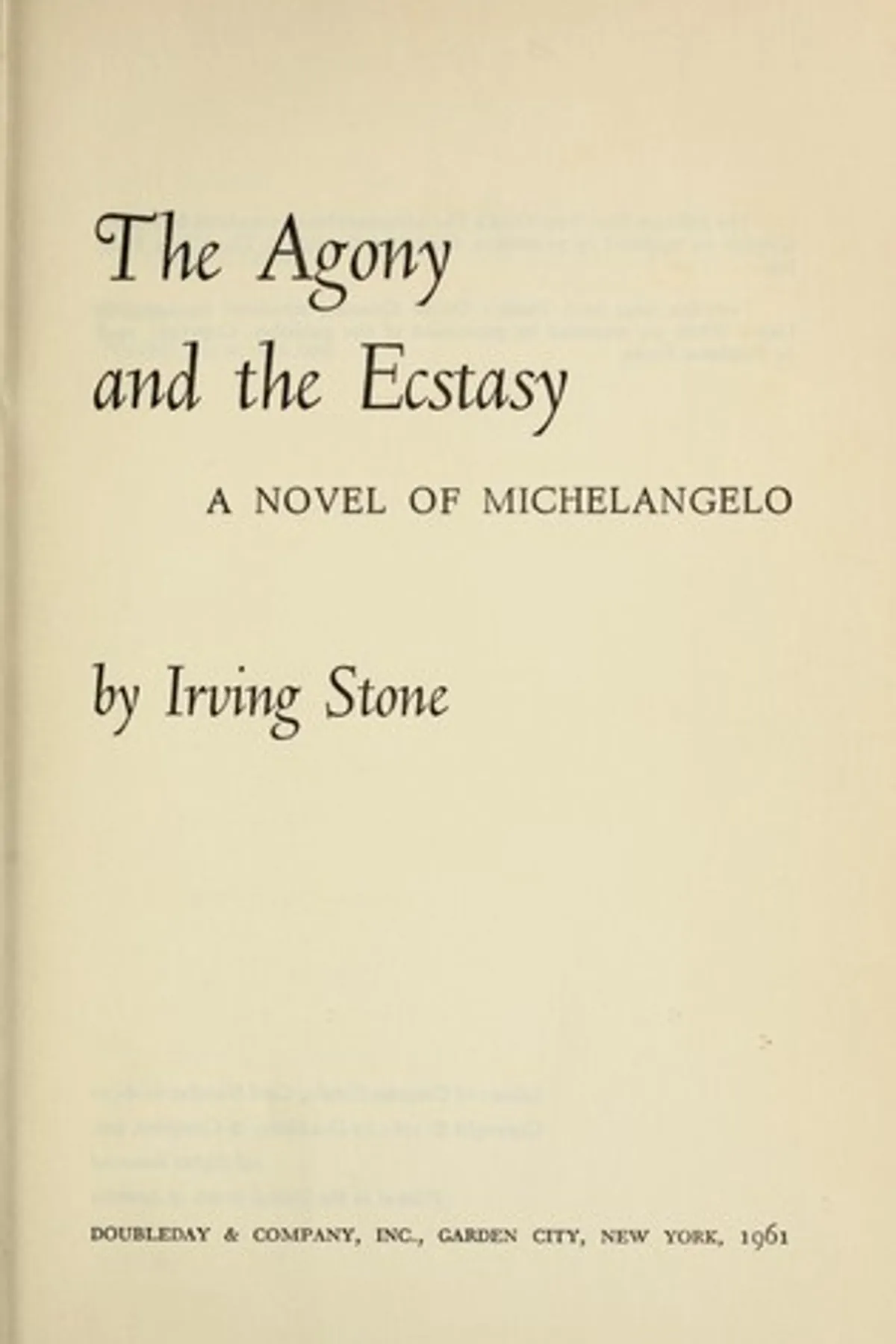 Couverture de « The Agony and the Ecstasy »