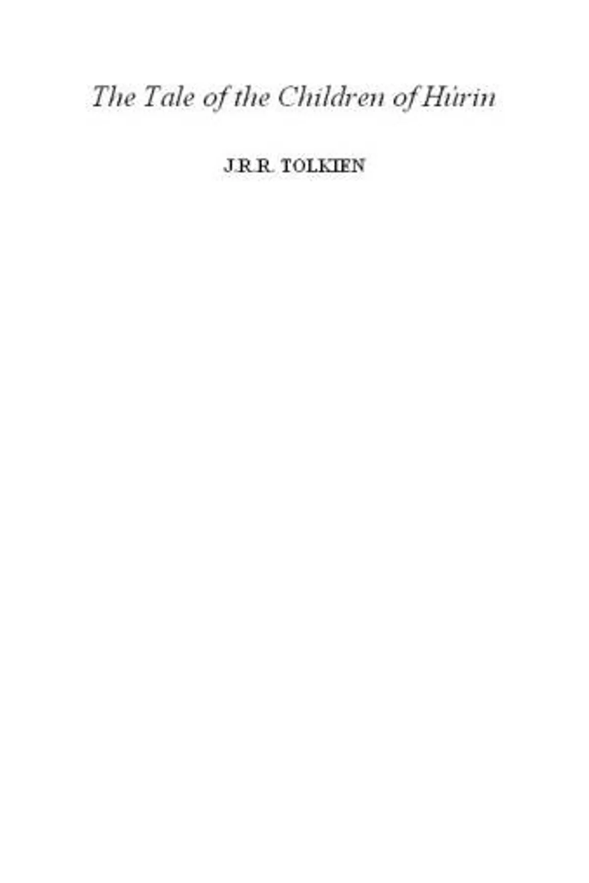 Couverture de « The Children of Húrin »