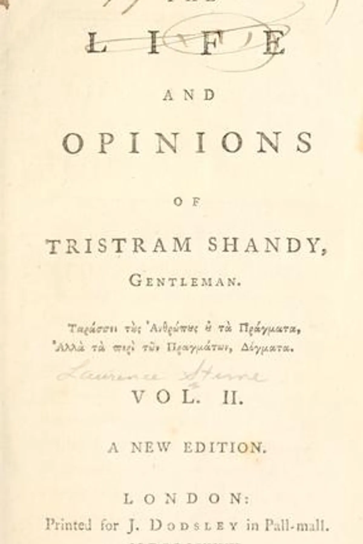 Couverture de « The Life and Opinions of Tristram Shandy, Gentleman »