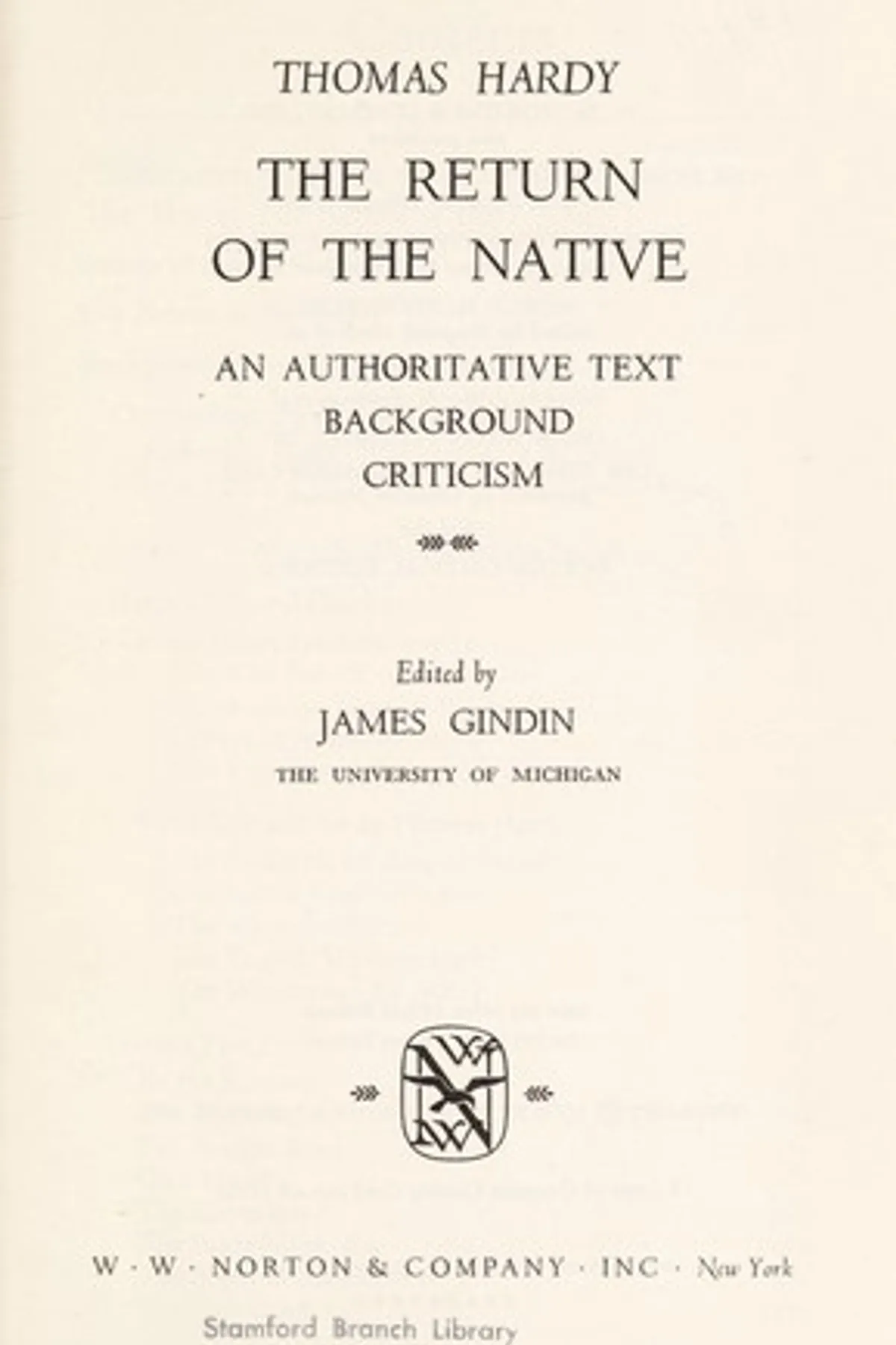 Couverture de « The Return of the Native »