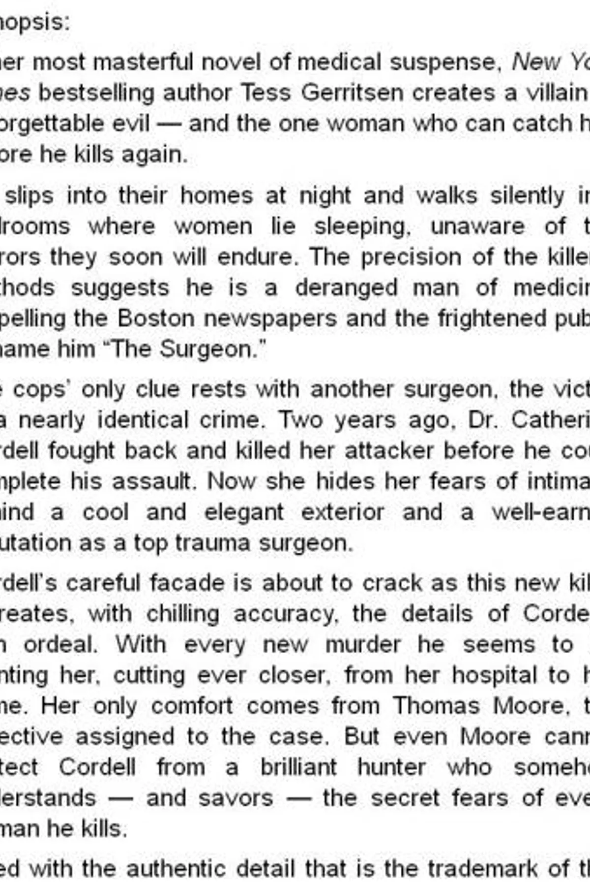 Couverture de « The Surgeon »