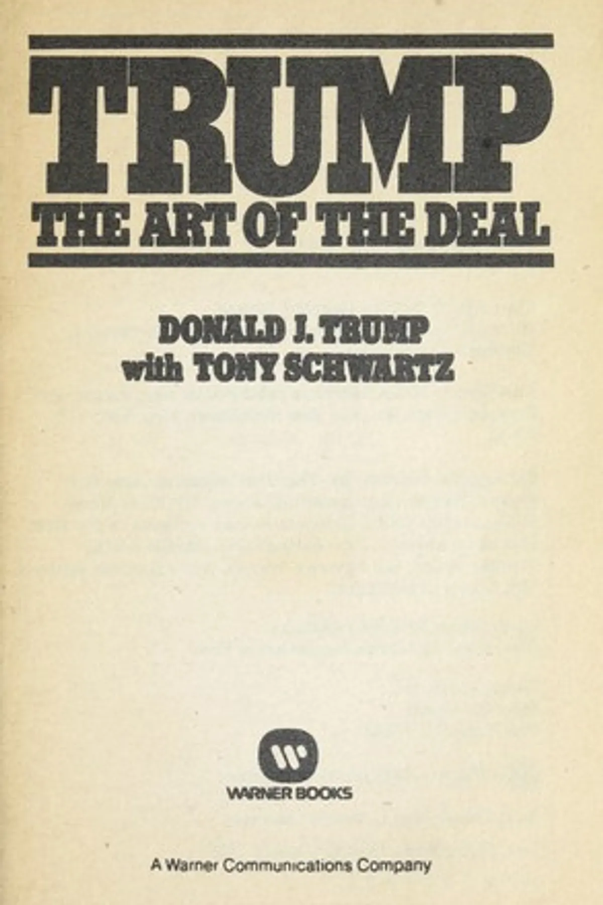 Couverture de « Trump : the art of the deal »