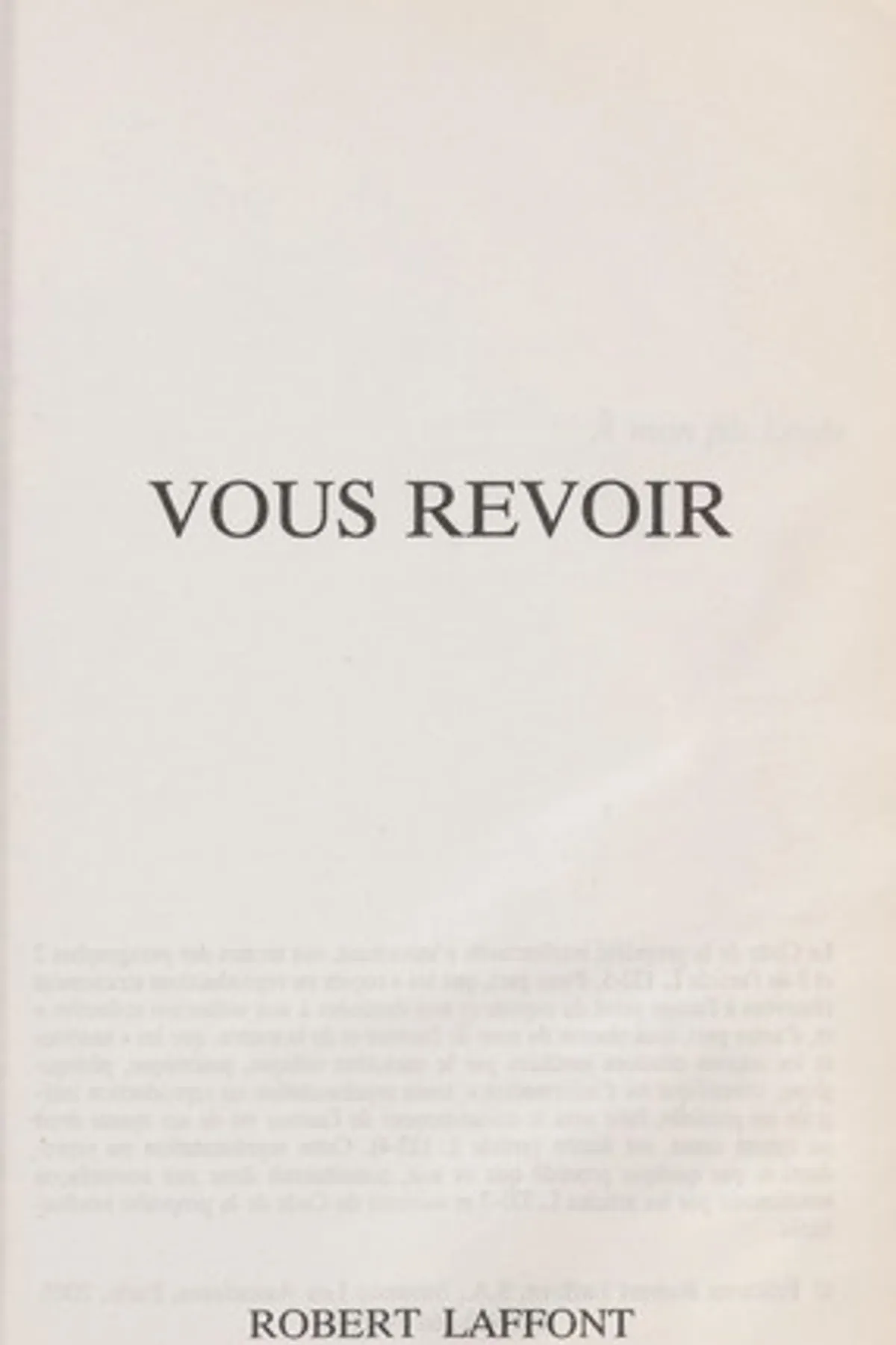 Couverture de « Vous revoir »
