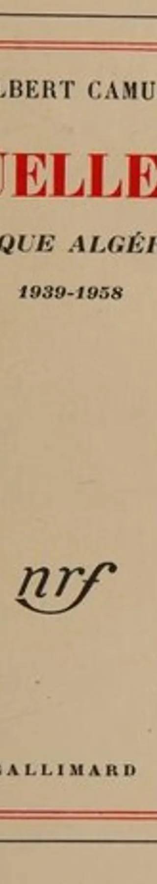 Couverture de Actuelles III. Chroniques algériennes, 1939-1958, Albert Camus