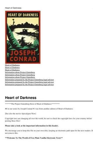 Couverture de Heart of Darkness, Joseph Conrad