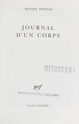 Couverture de Journal d'un corps, Pennac Daniel
