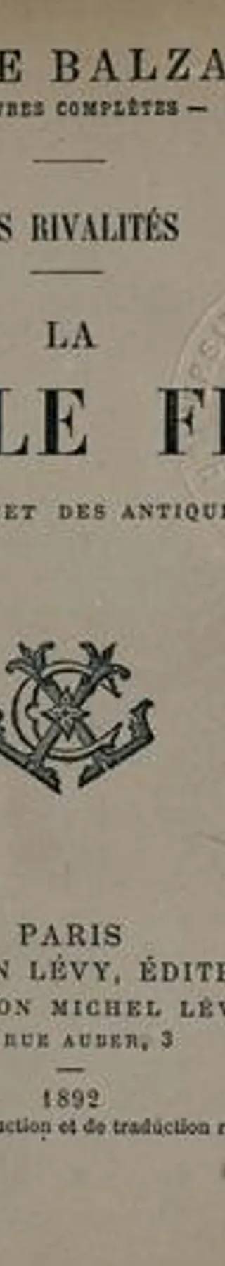 Couverture de La vieille fille, Honoré de Balzac