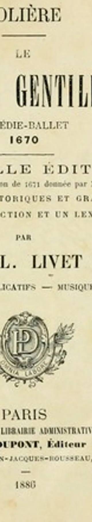 Couverture de Le Bourgeois gentilhomme, Molière