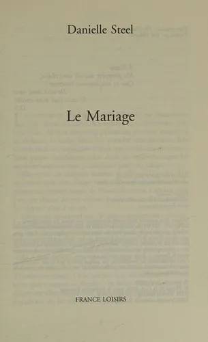 Couverture de Le mariage, Danielle Steel