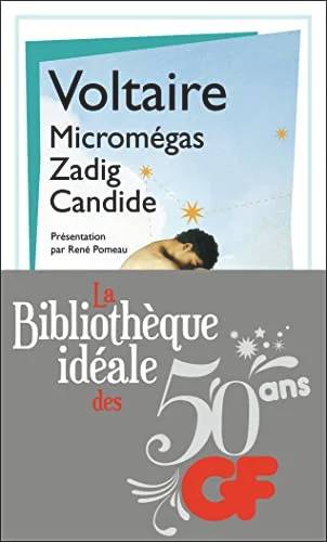 Couverture de Micromégas, Zadig, Candide, Voltaire