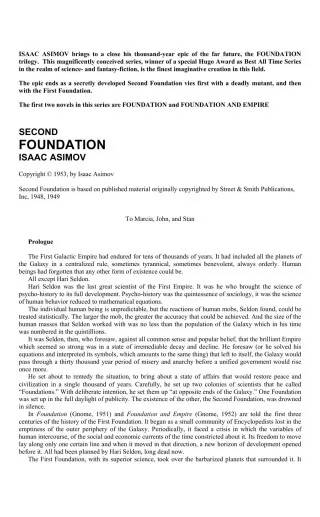 Cover of Second Foundation by Isaac Asimov