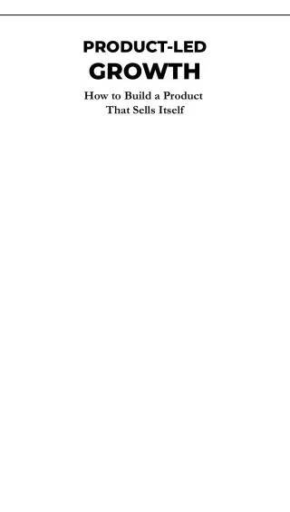 Couverture de PRODUCT-LED GROWTH, Wes Bush