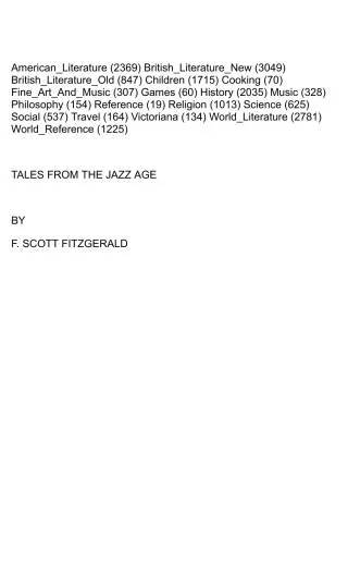 Cover of Fitzgerald - Tales of the Jazz Age by F. Scott Fitzgerald