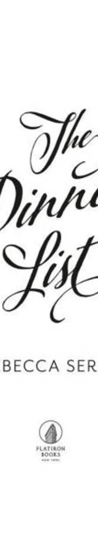 Couverture de The Dinner List, Rebecca Serle