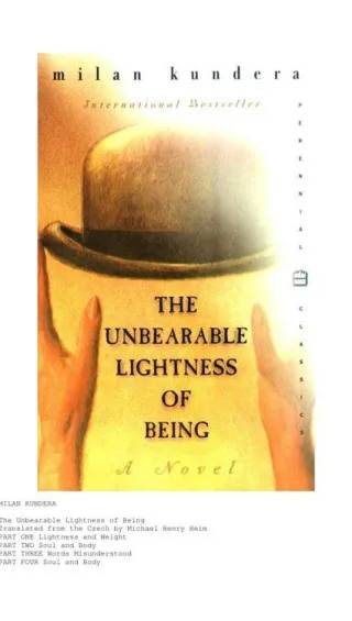 Couverture de The Unbearable Lightness of Being, Milan Kundera
