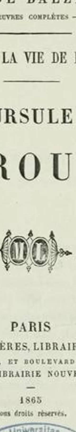Couverture de Ursule Mirouët, Honoré de Balzac